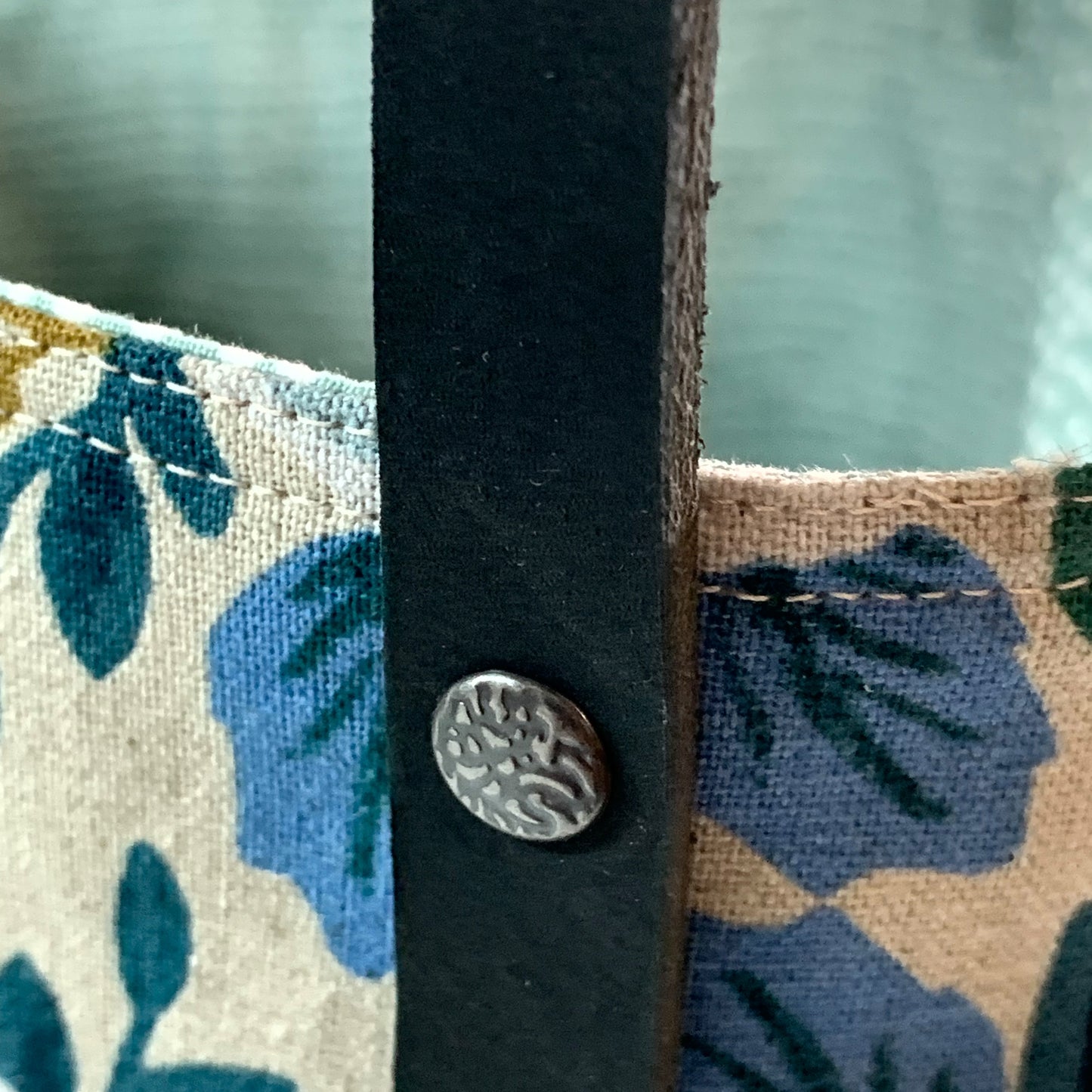 Bunny Bucket Bag ~ Happy Blue Flowers