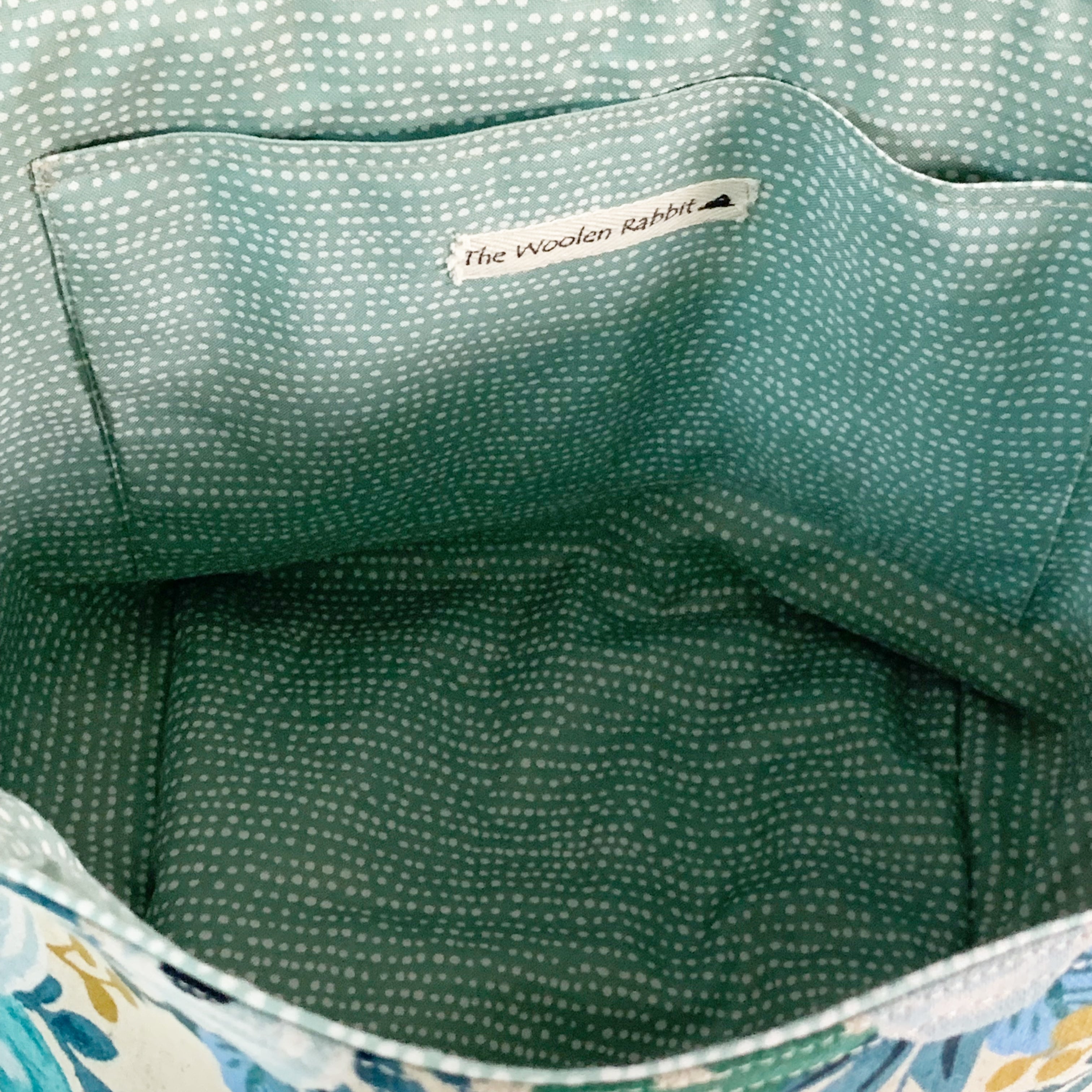 Bunny Bucket Bag ~ Happy Blue Flowers